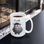 Personalized Funny Animal Themed Coffee Mug, Custom Name Ceramic Cup 11oz 15oz, Customized Cartoon Hippo Cup, Gift For Friends, Animal Lover White Mug, Humorous Hippo Decorative Cup