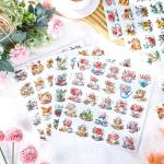 Humyoun 300 Pcs Seasonal Tea Cup Stickers Rustic Mini Teacup Stickers Tea Time Party Favors Aesthetic Waterproof Vinyl Decals Pack for Water Bottles Scrapbooking Laptop Luggage Phone Skateboard