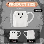 14 oz Halloween Ghost Mug – White Cute Ceramic Coffee Cup with 3D Ghost Design, Spooky Halloween Accessories and Birthday Gifts for Kids & Adults