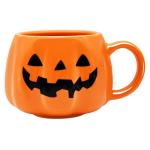 12 oz Halloween Pumpkin Mug – Cute Orange Ceramic Mug with Smiling Pumpkin Face, Fun Coffee Cup for Fall Drinks, Halloween Decor, or Gifts for Adults and Kids
