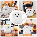 14 oz Halloween Ghost Mug – White Cute Ceramic Coffee Cup with 3D Ghost Design, Spooky Halloween Accessories and Birthday Gifts for Kids & Adults