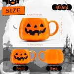 12 oz Halloween Pumpkin Mug – Cute Orange Ceramic Mug with Smiling Pumpkin Face, Fun Coffee Cup for Fall Drinks, Halloween Decor, or Gifts for Adults and Kids