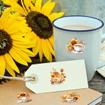 Humyoun 300 Pcs Seasonal Tea Cup Stickers Rustic Mini Teacup Stickers Tea Time Party Favors Aesthetic Waterproof Vinyl Decals Pack for Water Bottles Scrapbooking Laptop Luggage Phone Skateboard