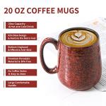 Hasense Large Coffee Mugs Set of 2, Ceramic 20 oz Coffee Cups for Office and Home, Modern Coffee Mug with Big Handle for Latte Coffee Tea Soup as Friend Gifts, Dishwasher and Microwave Safe, Red