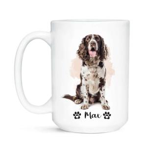 Best Family Gifts Funny Springer Spaniel Dog Design Coffee Mugs, Personalized Name Lovely Pet Cup Gift For Dad Mom, Customized Springer Spaniel Owner Mugs Present, Animal Themed Tea Cup, Ceramic Mug