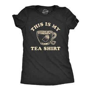 Womens This is My Tea Shirt T Shirt Funny Cup of Tea Sarcastic Wordplay Graphic Novelty Tee Funny T Shirts Food Tops for Women Cool Sarcastic Top Women's Black - 3XL