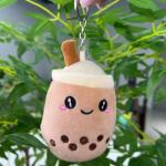 SHIDXIB 4Pcs Charming Fruit Milk Tea Cup Plush Keychains Super Soft Animal for Bags Backpacks Purses Adorable Gifts