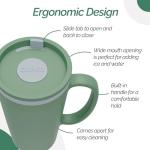 Copco Cone Travel Coffee Mug, 16 oz (Set of 2) - Insulated Drinkware with Spill-Proof Lid and Handle, Microwave & Dishwasher Safe - BPA-Free, Compact for Desk & Cup Holder Friendly (Blue/Green)