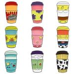 Gythara 9 pcs 9 Colors Milk Tea Theme Alloy Enamel Brooches Pins Bubble Cup Drink Cartoon Food Lapel Pins for DIY Jewelry Clothes Backpack Hats Jackets Badge Craft
