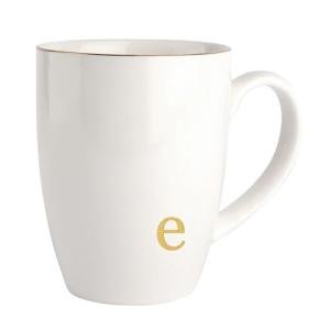 HOME SMILE Initial Coffee Cups for Women Friends Mom Daughter,Monogram Ceramic Mugs with Personalized e,Elegant Alphabet Tea Mugs,Cups for Office and Home,12 oz