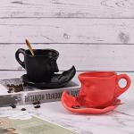 Tea Cup and Saucer Set Ceramic Kissing Couple Coffee Mug Set With Spoon Face Coffee Cup Unique Teacup and Saucer Valentine's Day Christmas Creative Gift