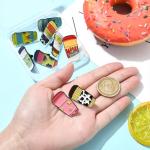 Gythara 9 pcs 9 Colors Milk Tea Theme Alloy Enamel Brooches Pins Bubble Cup Drink Cartoon Food Lapel Pins for DIY Jewelry Clothes Backpack Hats Jackets Badge Craft
