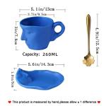 Tea Cup and Saucer Set Ceramic Kissing Couple Coffee Mug Set With Spoon Face Coffee Cup Unique Teacup and Saucer Valentine's Day Christmas Creative Gift