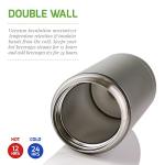 Ovente Stainless Steel Vacuum Insulated Coffee Water Mug, 16 oz Portable Double Wall Handheld Tumbler with Tea Infuser, BPA-Free Spill Proof Travel Friendly for Hot Cold Beverage, Gunmetal MSA16G
