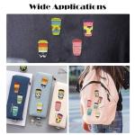 Gythara 9 pcs 9 Colors Milk Tea Theme Alloy Enamel Brooches Pins Bubble Cup Drink Cartoon Food Lapel Pins for DIY Jewelry Clothes Backpack Hats Jackets Badge Craft