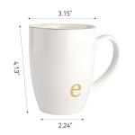HOME SMILE Initial Coffee Cups for Women Friends Mom Daughter,Monogram Ceramic Mugs with Personalized e,Elegant Alphabet Tea Mugs,Cups for Office and Home,12 oz