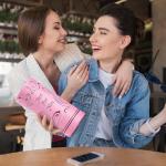 Monogrammed Gifts for Women, Personalized Gifts for Her Mom, Glass Cup with Bamboo Lids and Straws 16 oz, Iced Coffee Cup, Tea Cup, Cute Aesthetics custom Tumbler Cup, Mothers Day, Birthday Gifts - A