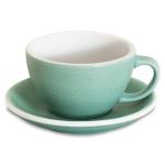 Loveramics Matt Cappuccino Cup, 10 oz Ceramic Latte Art Mug with Saucer, Thick-walled stoneware cup Set, Barista Latte Cup Set for Latte, Cappuccino, Tea - Mineral Colors (Emerald, 10OZ)