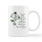 Christian Bible Scripture Jeremiah 29:11 for I Know the Plans I Have for You Watercolor Eucalyptus Leaf Ceramic Mug-11oz Coffee Milk Tea Mug Cup with Handle,Christian Gifts