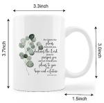 Christian Bible Scripture Jeremiah 29:11 for I Know the Plans I Have for You Watercolor Eucalyptus Leaf Ceramic Mug-11oz Coffee Milk Tea Mug Cup with Handle,Christian Gifts
