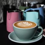 Loveramics Matt Cappuccino Cup, 10 oz Ceramic Latte Art Mug with Saucer, Thick-walled stoneware cup Set, Barista Latte Cup Set for Latte, Cappuccino, Tea - Mineral Colors (Emerald, 10OZ)