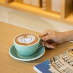 Loveramics Matt Cappuccino Cup, 10 oz Ceramic Latte Art Mug with Saucer, Thick-walled stoneware cup Set, Barista Latte Cup Set for Latte, Cappuccino, Tea - Mineral Colors (Emerald, 10OZ)