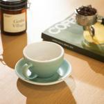 Loveramics Matt Cappuccino Cup, 10 oz Ceramic Latte Art Mug with Saucer, Thick-walled stoneware cup Set, Barista Latte Cup Set for Latte, Cappuccino, Tea - Mineral Colors (Emerald, 10OZ)