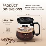 PMLQZA 16 Oz Glass Coffee Mug That Looks like a Coffee Pot Style Shape, Mini Heatproof Large Capacity Clear Cup with Travel Lid & Straw for Hot Teas, Hot Chocolate, Office Desk Gift