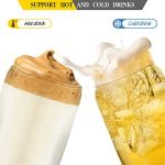 YOUKE OLA 20 Pack Glass Cups with Bamboo Lids and Glass Straw 16oz Beer Can Shaped Drinking Glasses Cups, Glass Tumbler Reusable Cute Cups for Whiskey, Iced Coffee, Tea, Soda, Cocktail, Gift, Clear