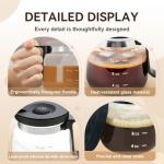 PMLQZA 16 Oz Glass Coffee Mug That Looks like a Coffee Pot Style Shape, Mini Heatproof Large Capacity Clear Cup with Travel Lid & Straw for Hot Teas, Hot Chocolate, Office Desk Gift