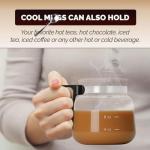 PMLQZA 16 Oz Glass Coffee Mug That Looks like a Coffee Pot Style Shape, Mini Heatproof Large Capacity Clear Cup with Travel Lid & Straw for Hot Teas, Hot Chocolate, Office Desk Gift