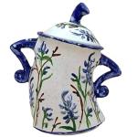 TONGBEISHU Canister With Attitude, Ceramics Creative Forked Waist Jars with Lids, Unique Cafe Canister Mug, Retro Spotted Resin Food Cans Kitchen Storage Jars, for Coffee Tea Sugar Spices (C)