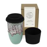 NOVA CERAMICS Travel Mug On the Go Coffee Tumbler Microwave & Dishwasher Safe Green Tumbler - Gifts For Women Men Him Her 16oz Nebula
