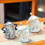 TONGBEISHU Canister With Attitude, Ceramics Creative Forked Waist Jars with Lids, Unique Cafe Canister Mug, Retro Spotted Resin Food Cans Kitchen Storage Jars, for Coffee Tea Sugar Spices (C)