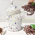 TONGBEISHU Canister With Attitude, Ceramics Creative Forked Waist Jars with Lids, Unique Cafe Canister Mug, Retro Spotted Resin Food Cans Kitchen Storage Jars, for Coffee Tea Sugar Spices (C)