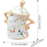 TONGBEISHU Canister With Attitude, Ceramics Creative Forked Waist Jars with Lids, Unique Cafe Canister Mug, Retro Spotted Resin Food Cans Kitchen Storage Jars, for Coffee Tea Sugar Spices (C)