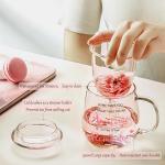 Yalucky Birthday Gifts for Women, Friendship Gifts for Women, Mom Teacher Appreciation Gift Glass Tea Cup with Infuser and Lid Ideas for Tea Lovers Friends Colleagues