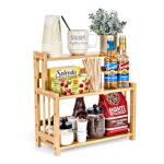 Sorbus Coffee Bar Organizer - Bamboo Wooden Storage Shelf for Kitchen Countertop - Coffee Station Accessories Rack for Mugs, Cream, Syrup, Cups, Spices, Kitchen Condiments (3-Tier)