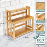 Sorbus Coffee Bar Organizer - Bamboo Wooden Storage Shelf for Kitchen Countertop - Coffee Station Accessories Rack for Mugs, Cream, Syrup, Cups, Spices, Kitchen Condiments (3-Tier)
