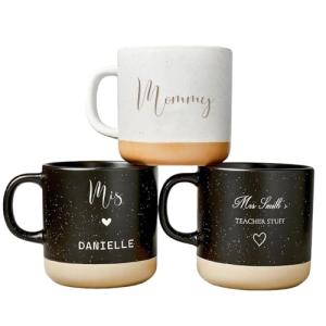 Personalized Ceramic Dad Coffee Mug, Customized Mugs with Name & Logo for Family, Men Women, Engraved 12 Oz Tea Cup for Travel, Microwave Dishwasher, Unique Design Bithday Gifts for Teacher