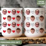 Custom Photo Coffee Mug – All-Over Personalized Mug with Funny Doodles, Gift for Dad, Mom or Grandparents on Birthday or Christmas, Fun and Thoughtful Custom Cup with Your Picture