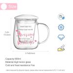 Yalucky Birthday Gifts for Women, Friendship Gifts for Women, Mom Teacher Appreciation Gift Glass Tea Cup with Infuser and Lid Ideas for Tea Lovers Friends Colleagues
