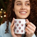 Custom Photo Coffee Mug – All-Over Personalized Mug with Funny Doodles, Gift for Dad, Mom or Grandparents on Birthday or Christmas, Fun and Thoughtful Custom Cup with Your Picture