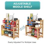 Sorbus Coffee Bar Organizer - Bamboo Wooden Storage Shelf for Kitchen Countertop - Coffee Station Accessories Rack for Mugs, Cream, Syrup, Cups, Spices, Kitchen Condiments (3-Tier)