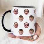 Custom Photo Coffee Mug – All-Over Personalized Mug with Funny Doodles, Gift for Dad, Mom or Grandparents on Birthday or Christmas, Fun and Thoughtful Custom Cup with Your Picture