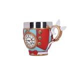 Nemesis Now Alice in Wonderland Inspired Tea Cup, Hand-Painted Resin, Pinkys Up Drinkware, Collectible Coffee Mug - White Rabbit