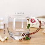 onepeng Gifts for Mom, Glass Tea Cup with Spoon Set, Best Gift For Women Wife Friends Mothers Valentines Day Christmas Birthday,Durable Glass Coffee Mug