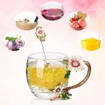 onepeng Gifts for Mom, Glass Tea Cup with Spoon Set, Best Gift For Women Wife Friends Mothers Valentines Day Christmas Birthday,Durable Glass Coffee Mug