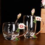 onepeng Gifts for Mom, Glass Tea Cup with Spoon Set, Best Gift For Women Wife Friends Mothers Valentines Day Christmas Birthday,Durable Glass Coffee Mug