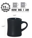 harebe Retro Coffee Mug Set of 4, 10 OZ Heavy Classic Ceramic Diner Cups Set with Handle for Coffee, Tea, Cocoa, Milk, Latte（Black）